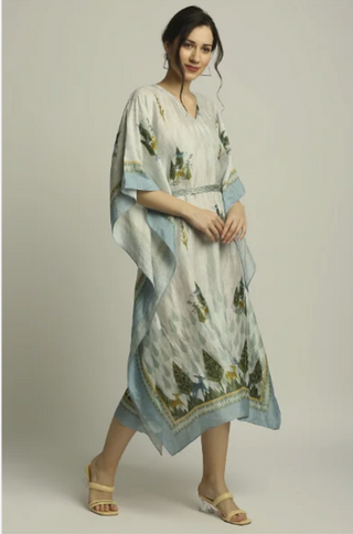 Nature Collective Printed Kaftan With Belt