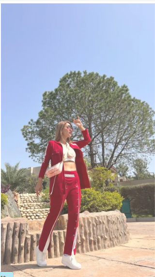 FIRE RED PANTSUIT